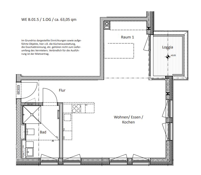 ERSTBEZUG: hochwertige 1-Zimmer Wohnung