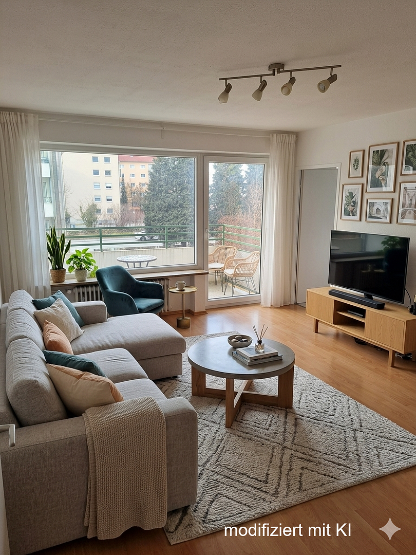 Zentrumsnahe, teilsanierte, renovierte 2-Zimmer-Wohnung mit Balkon